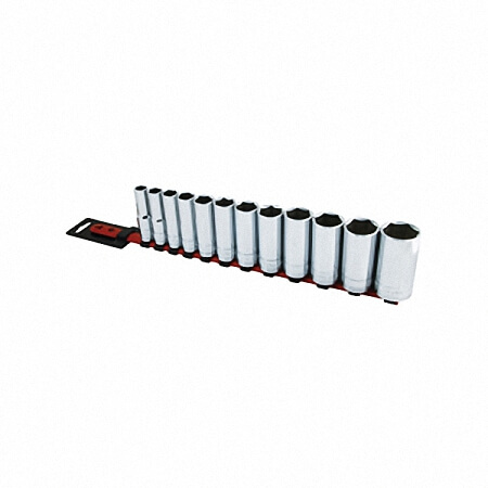 12-tlg. 1/2" Antrieb 6-kant Tief-Steckschlüsselsatz (SAE)
