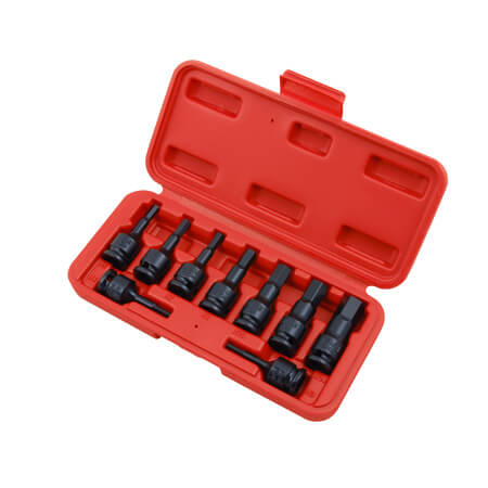 9-tlg. 3/8" Sechskant-Bit-Schlagschrauber-Steckschlüsselsatz