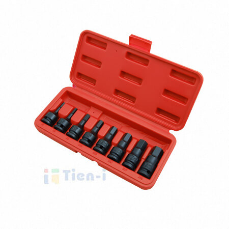 8-tlg. 1/2" Antrieb Sechskant-Bit-Schlagschrauber-Steckschlüsselsatz (60 mm, H5-H19)