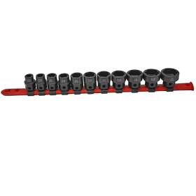 10-teiliges 3/8"-Antrieb Schlagschrauber-Steckschlüsselsatz (1/4"-3/4"), kurze Ausführung, niedrige Bauhöhe, Sechskantschaft