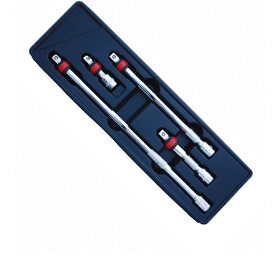 1/2"-Antrieb Verlängerungsstangen-Set mit Verriegelung, 4-teilig, 3", 5", 10", 15"