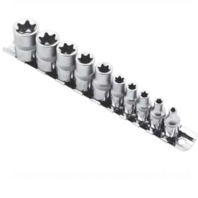 11-tlg. 1/4"- & 3/8"-Antrieb Stern-Nuss-Set