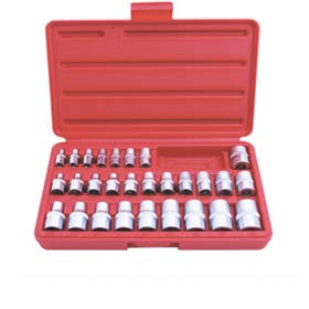 28-tlg. Stern-Steckschlüsselsatz mit 1/4", 3/8" und 1/2" Antrieb