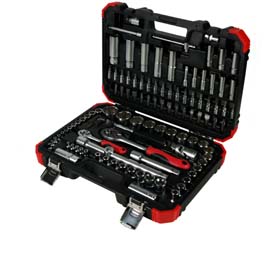108-teiliger Steckschlüsselsatz mit 1/4"- und 1/2"-Antrieb (metrisch)