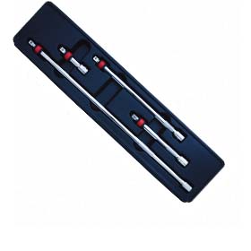 4-tlg. 3/8"-Verlängerungsstangen-Set mit Verriegelung
