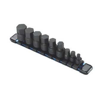 9-teiliges Set kurzer Innensechskant-Bit-Stecknüsse mit 1/4"- und 3/8"-Antrieb (SAE)