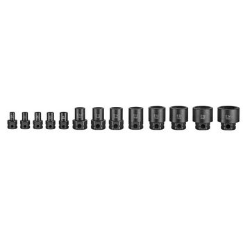 13-teiliges Set kompakter Schlagschrauber-Sternnüsse mit 1/4"- und 3/8"-Antrieb